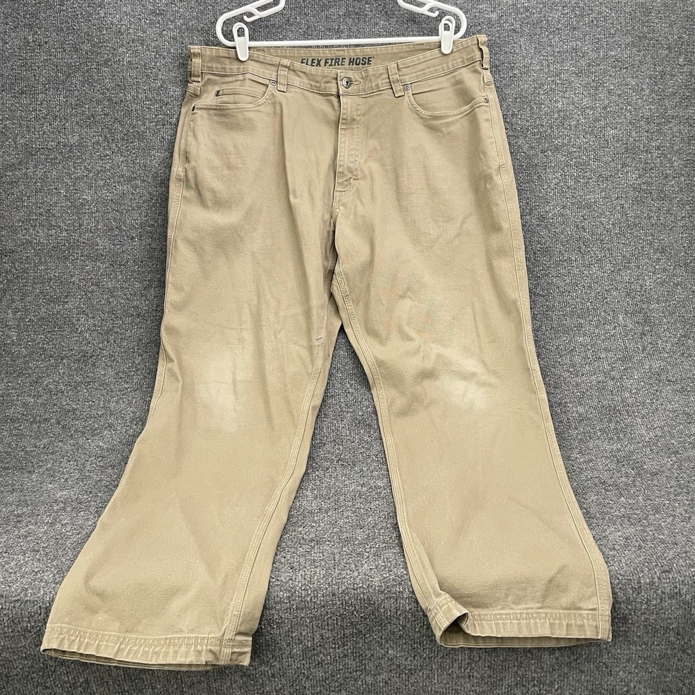 Duluth Flex Fire Hose Pant Mens Sz 40x32 Khaki Relaxed FIt